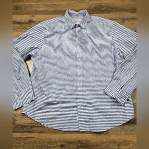 Frank & Eileen "Paul" Men 2X Long Sleeve Button Down Shirt Blue White w/ Anchors